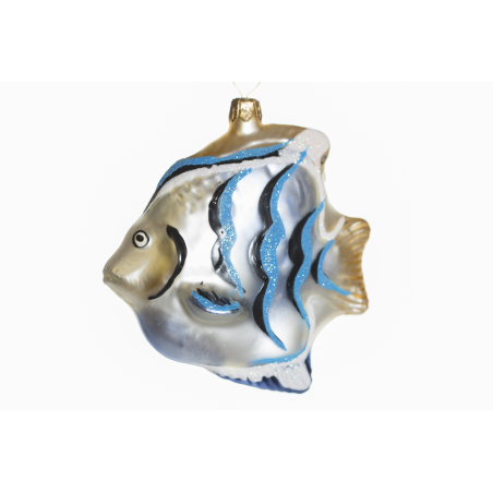 Christbaumschmuck-Glasornament Fisch blau