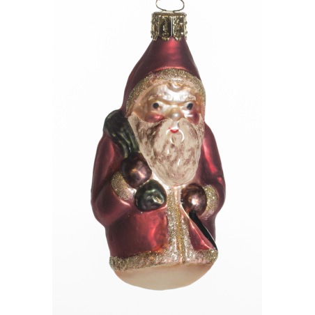Christbaumschmuck-Glasornament Santa mit strengem Blick