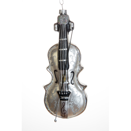 Christbaumschmuck-Glasornament Cello silber