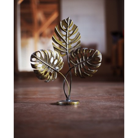 Skulptur/Standbild Philodendron-Blätter auf Sockel60 cm hoch