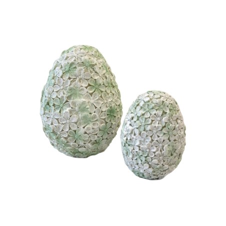 Ei mit Blumendeco grün Osterdekoration