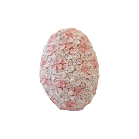 Ei mit Blumendecot klein rosa Osterdekoration