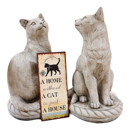 Spruchschild Katze A home without a cat is just a House