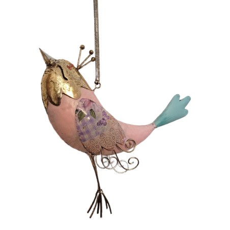 Vogel Hänger an Wippaufhängung rosa Schwanzfedern