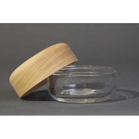 Glasdose mit Holzdeckel